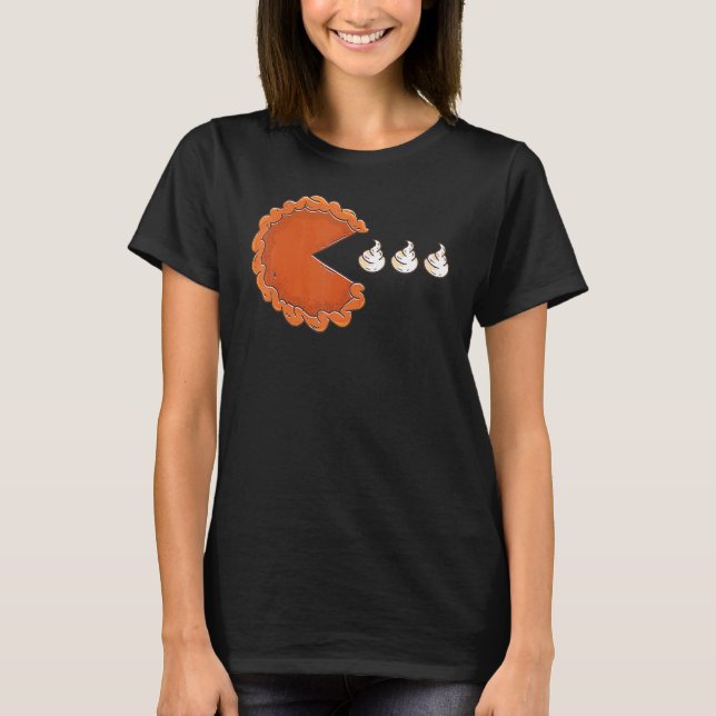 Pumpkin Pie Eating Whipped Cream Thanksgiving Day  T-Shirt (Front)