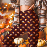 Pumpkin Pie Fall Thanksgiving Burgundy Leggings<br><div class="desc">Get into the festive spirit with these Pumpkin Pie Fall Thanksgiving Burgundy Leggings. Adorned with a playful pumpkin pie pattern on a rich burgundy background, these leggings bring both comfort and holiday charm to your wardrobe. Perfect for Thanksgiving celebrations, casual outings, or cosying up during the cooler months, these leggings...</div>