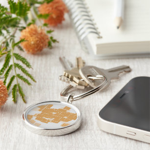 "Pumpkin Pie" Geometric Abstract Key Ring