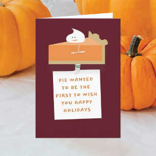 Pumpkin Pie Guy Folded Greeting Card