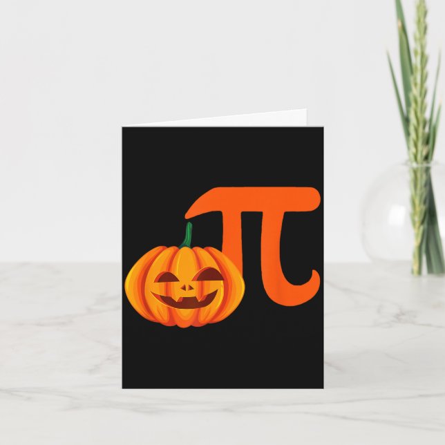 Pumpkin pie jack o lantern halloween math funny card (Front)