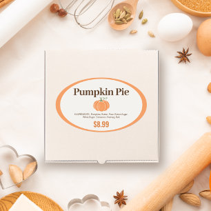 Pumpkin Pie Label   Pie Box Packaging Sticker