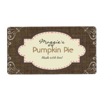 Pumpkin Pie Labels, Custom Template