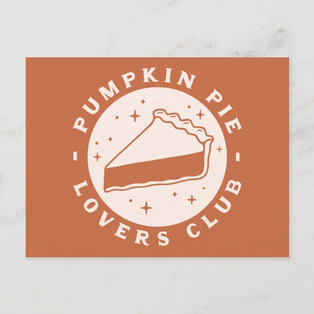 Pumpkin Pie Lovers Club Postcard (Front)