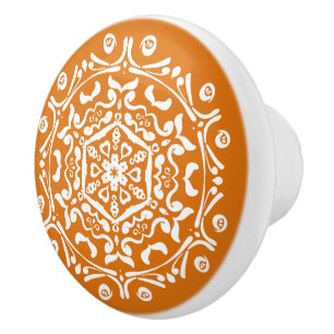 Pumpkin Pie Mandala Ceramic Knob