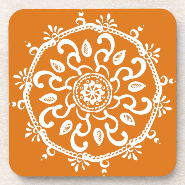 Pumpkin Pie Mandala Coaster (Front)