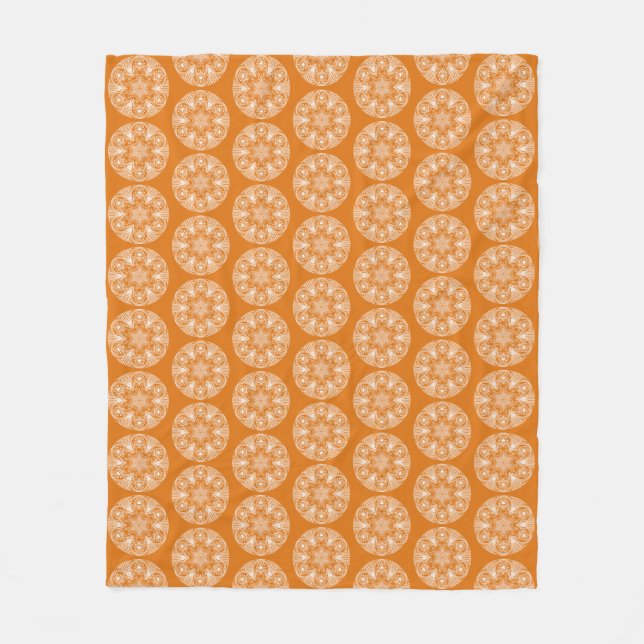 Pumpkin Pie Mandala Fleece Blanket (Front)
