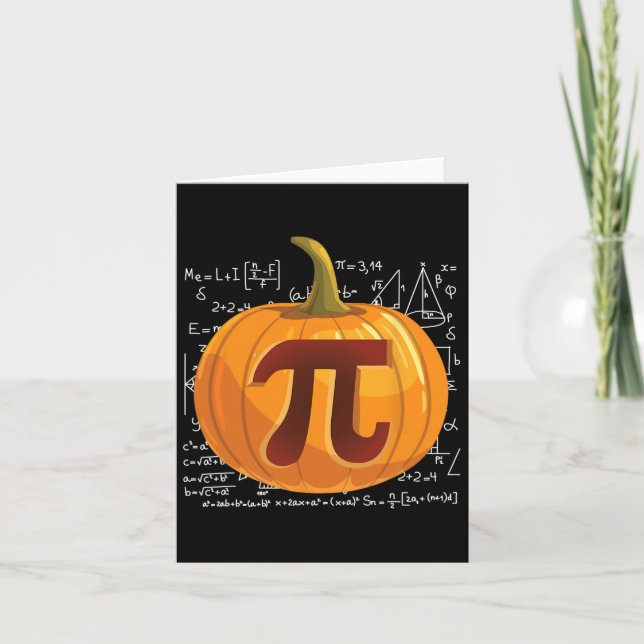 Pumpkin Pie Math Fun Halloween Thanksgiving Pi Day Card (Front)