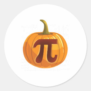 Pumpkin Pie Math Fun Halloween Thanksgiving Pi Day Classic Round Sticker