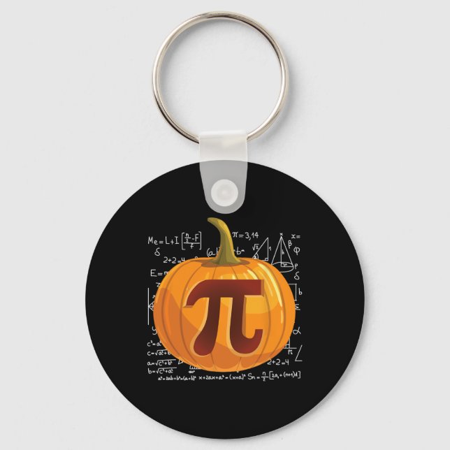 Pumpkin Pie Math Fun Halloween Thanksgiving Pi Day Key Ring (Front)