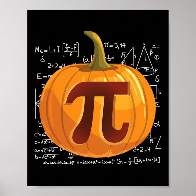 Pumpkin Pie Math Fun Halloween Thanksgiving Pi Day Poster (Front)