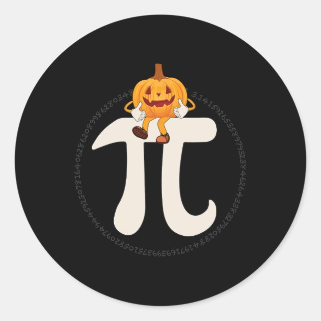 Pumpkin Pie Math Funny Halloween  Classic Round Sticker (Front)
