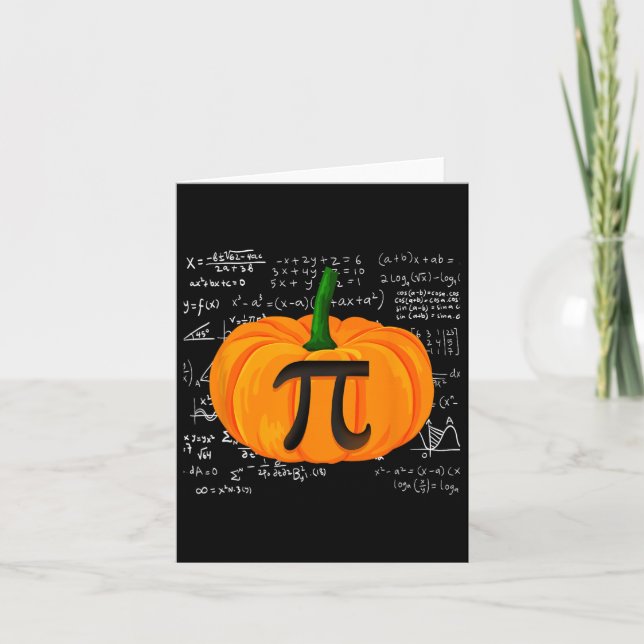 Pumpkin Pie Math Funny Halloween Thanksgiving Pi D Card (Front)