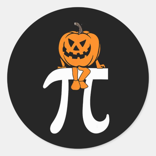 Pumpkin Pie Math Funny Halloween Thanksgiving Pi D Classic Round Sticker (Front)
