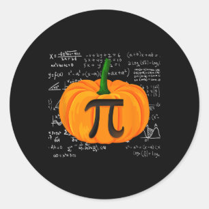 Pumpkin Pie Math Funny Halloween Thanksgiving Pi D Classic Round Sticker