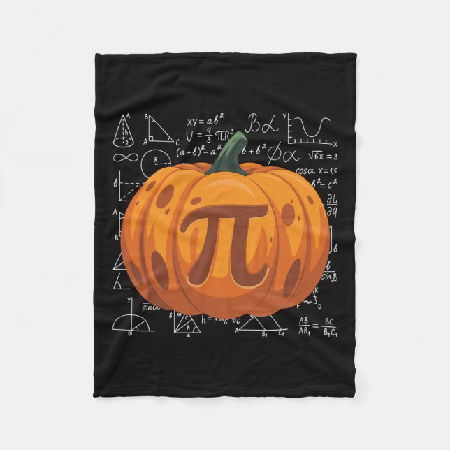 Pumpkin Pie Math Funny Halloween Thanksgiving Pi D Fleece Blanket (Front)
