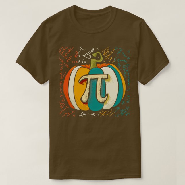 Pumpkin Pie Math Funny Halloween Thanksgiving Pi D T-Shirt (Design Front)