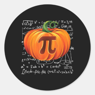Pumpkin Pie Math Halloween Thanksgiving Funny Classic Round Sticker