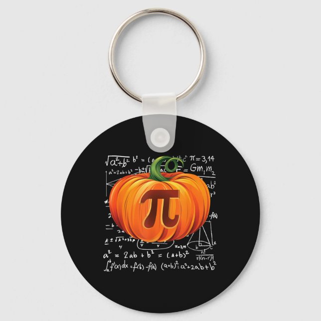 Pumpkin Pie Math Halloween Thanksgiving Funny Key Ring (Front)