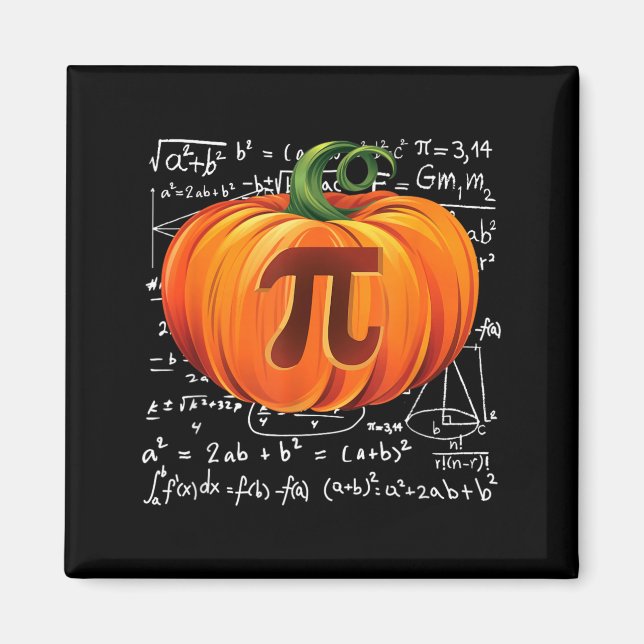 Pumpkin Pie Math Halloween Thanksgiving Funny Magnet (Front)