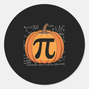 Pumpkin Pie Math Halloween Thanksgiving Pi Day  Classic Round Sticker