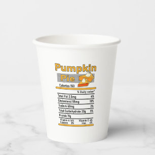 Pumpkin Pie Nutrition Facts Family Thanksgiving Co Paper Cups