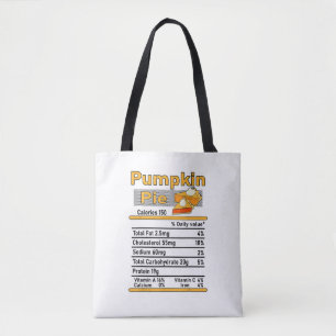 Pumpkin Pie Nutrition Facts Family Thanksgiving Co Tote Bag