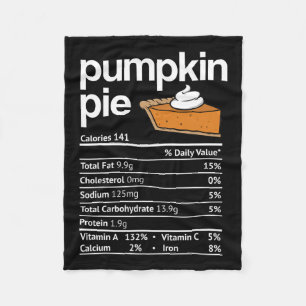Pumpkin Pie Nutrition Facts Thanksgiving Christmas Fleece Blanket