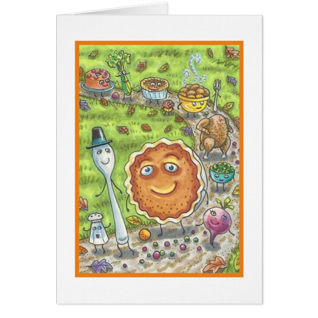 PUMPKIN PIE PARADE THANKSGIVING GREETING CARD B (Front)