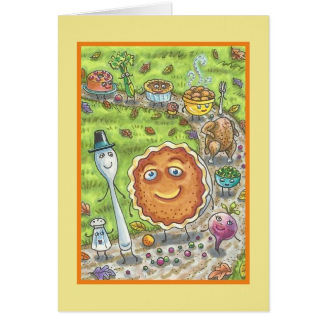 PUMPKIN PIE PARADE THANKSGIVING GREETING CARD B (Front)