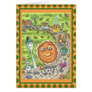 PUMPKIN PIE PARADE THANKSGIVING GREETING CARD Vers