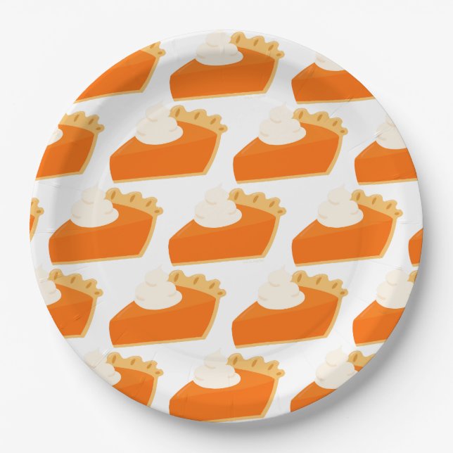 Pumpkin Pie Pattern Paper Plate (Front)