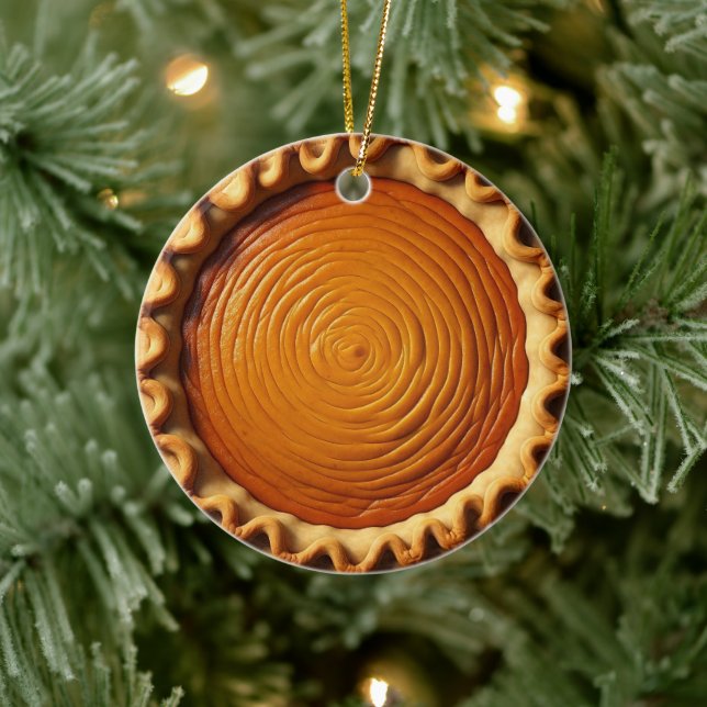 Pumpkin Pie Personalised Christmas Ceramic Ornament (Tree)