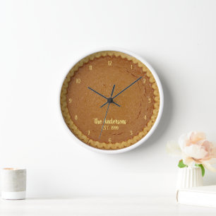Pumpkin Pie Pie O'Clock Personalised Clock