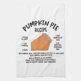 Pumpkin Pie Recipe Kitchen Towel