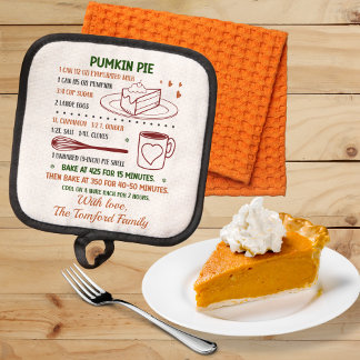 Pumpkin Pie Recipe Pot Holder