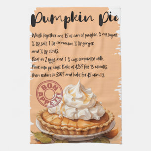 Pumpkin Pie Recipe Tea Towel