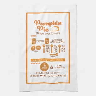 Pumpkin Pie Recipe Tea Towel