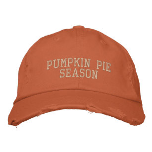 Pumpkin Pie Season Orange Embroidered Hat