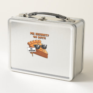 Pumpkin Pie Security Guard Funny Thanksgiving Over Metal Lunch Box