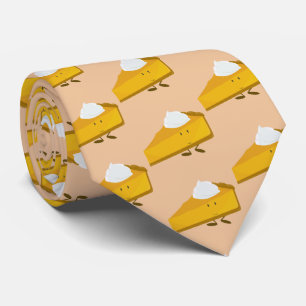 Pumpkin Pie Slice Cartoon Character Novelty Tie