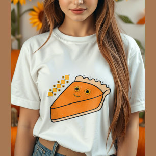 Pumpkin Pie Slice with Sunflower Eyes Tri-Blend Shirt