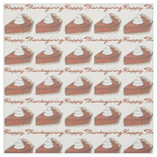 Pumpkin Pie Slices Happy Thanksgiving Food Dessert Fabric