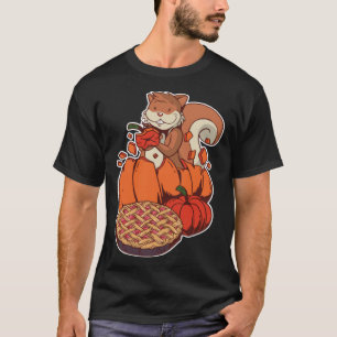 Pumpkin Pie Squirrel Clothes Men Women Kids Thanks T-Shirt