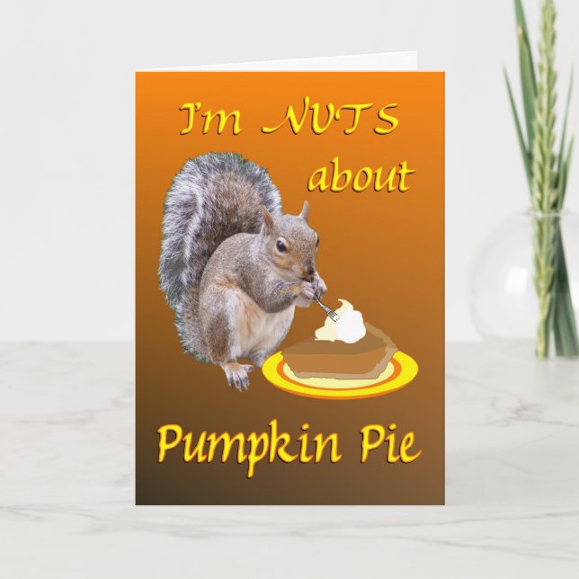 Pumpkin Pie Squirrel Holiday Card (Front)