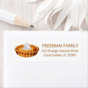 Pumpkin Pie Thanksgiving Baby Shower Address  Return Address Label