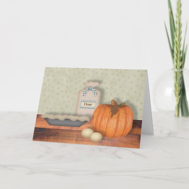 Pumpkin Pie Thanksgiving Card (Front)