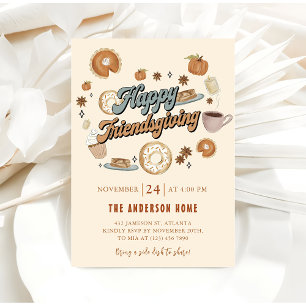Pumpkin Pie Thanksgiving Dinner Friendsgiving Invitation