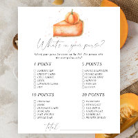 Pumpkin pie - What's in your purse game