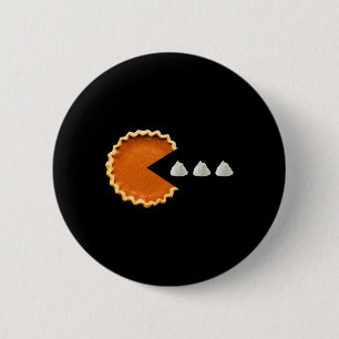 Pumpkin Pie Whipped Cream Video Game Thanksgiving 6 Cm Round Badge